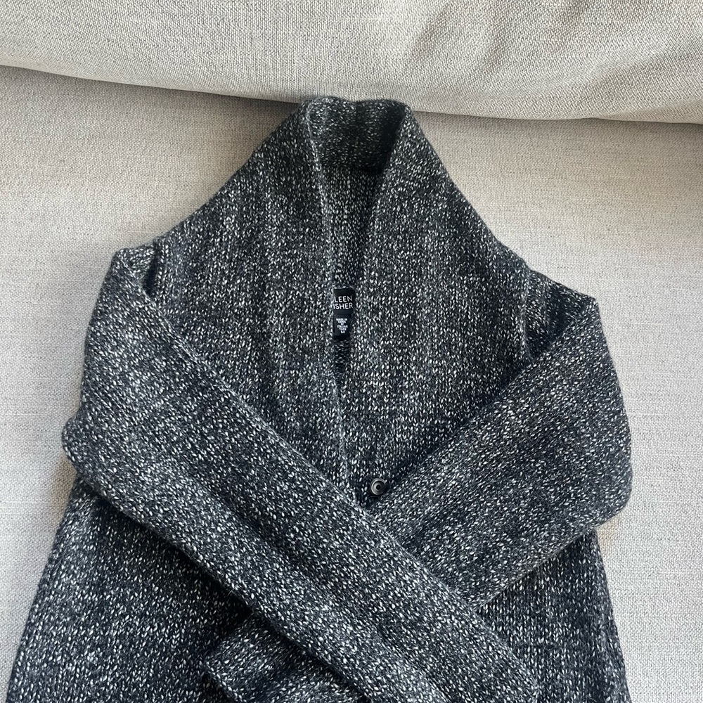 Eileen Fisher cozy  cardigan gray wool size M